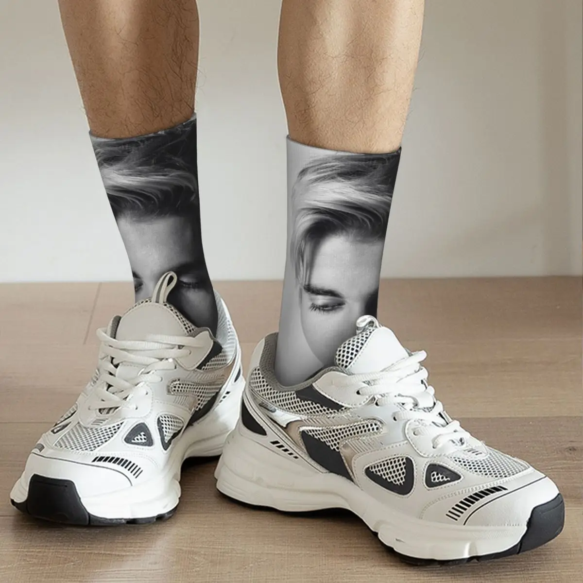 Chaussettes Justin Bieber pour hommes et femmes, polyester, décontracté, pop, chanteur canadien, Harajuku, printemps, été, automne, hiver, cadeau