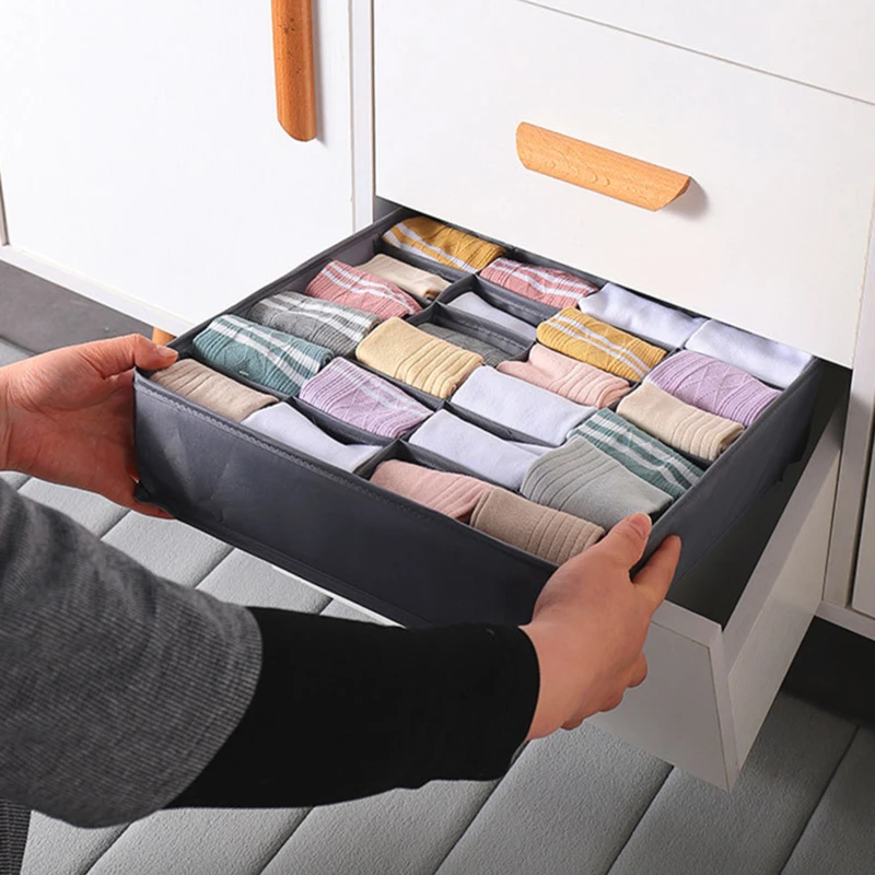 Underwear Storage Organizer For Clothes Separated Pants Socks Bra Storage Boxes Dormitory Closet Organizer Drawer Washable