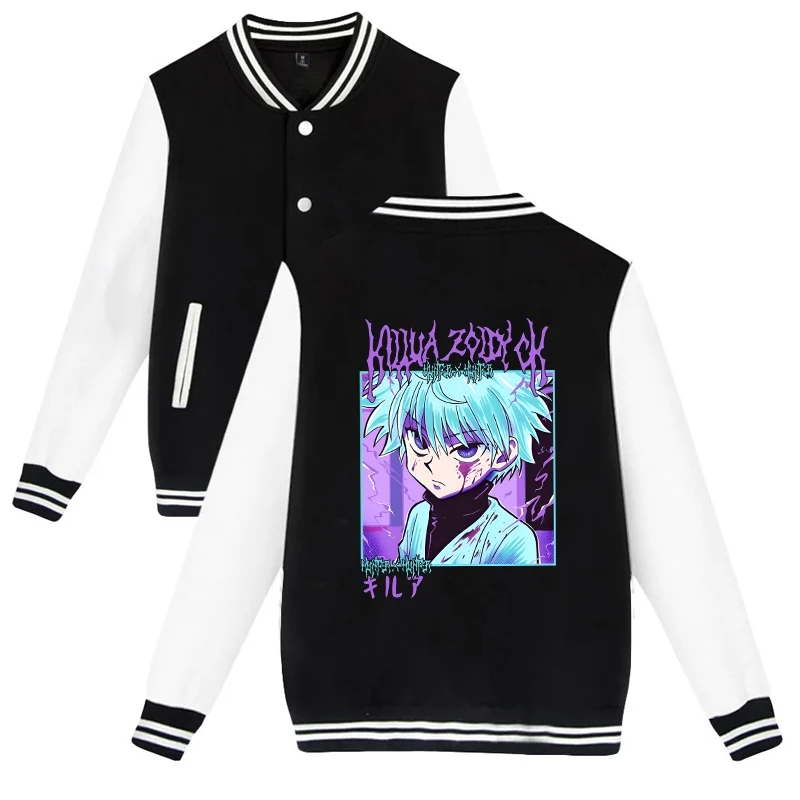 

New Baseball Jacket For Women Men Killua Zoldyck Print Sweatshirt Harajuku Jersey Clothes