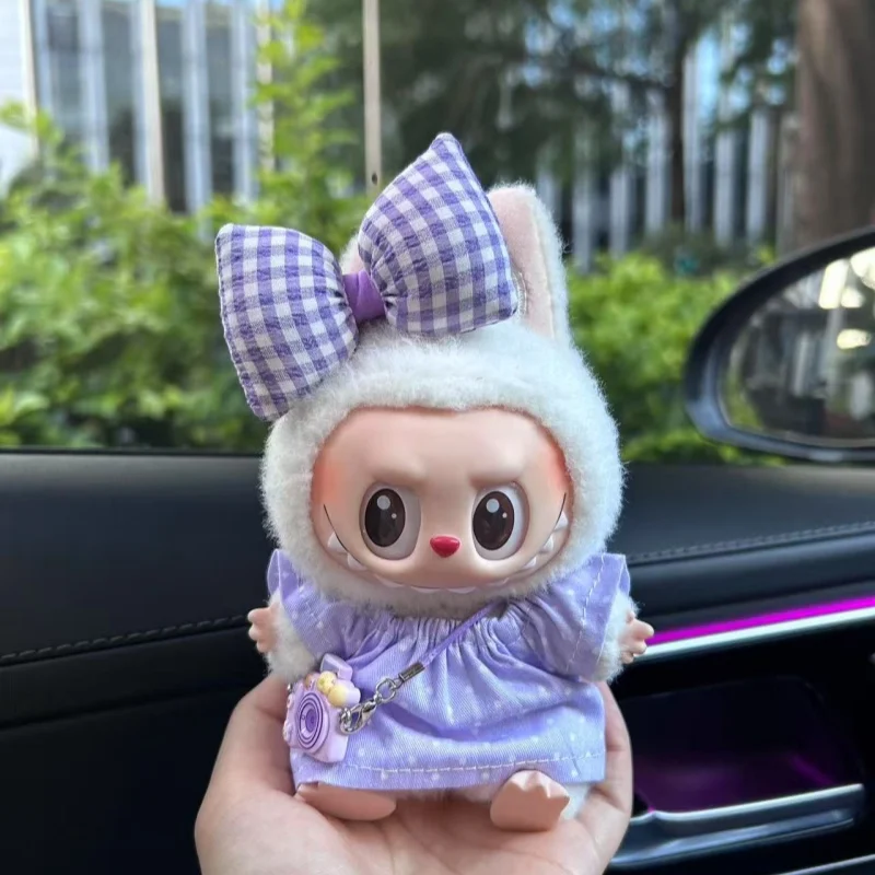 

For 17cm Labubus Clothes Plush Doll Clothes Skirt Adorable G Skirt Set for DIY Clothes Accessories Gift