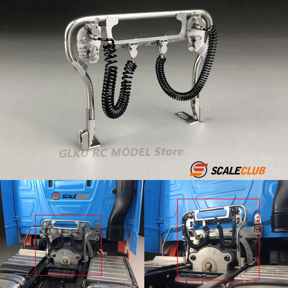 SCALECLUB Simulation Air pipe Rack with cable QGJ-TY-2 Tamiya 1/14 Towing Truck Model Toy Metal upgrade part