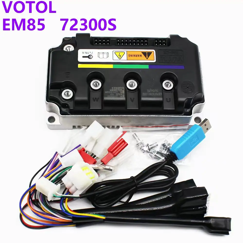 VOTOL EM85 48V to 72V 85A 72300S sine wave controller, suitable for electric scooters, 2000W QS programmable motor controller