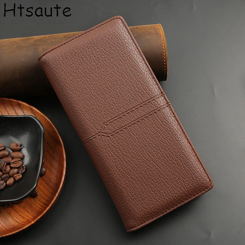 

Мужской длинный клатч из искусственной кожи, мужской визитница, мужской кошелек, коричневый, черный, кофейный, мужской модный карманный кошелек для монет billetera