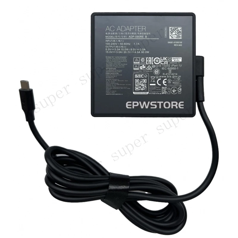 

S+ 20V 4.5A 90W USB type-C AC Adapter Charger For MSI Summit E16Flip A11UDT A11UCT