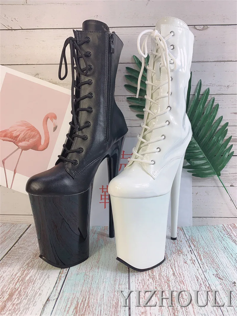 Spring and Autumn fashion sexy knight female 6-9 inch heel ankle boots, model catwalk performance 15-23CM pole dancing boots