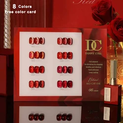 Sparkling Magnetic Gel 9D Flash Crystal Cat's Eye Gel Nail Polish Set With Color Card Glitter Auroras Nail 9D Magnet Gel 15ml