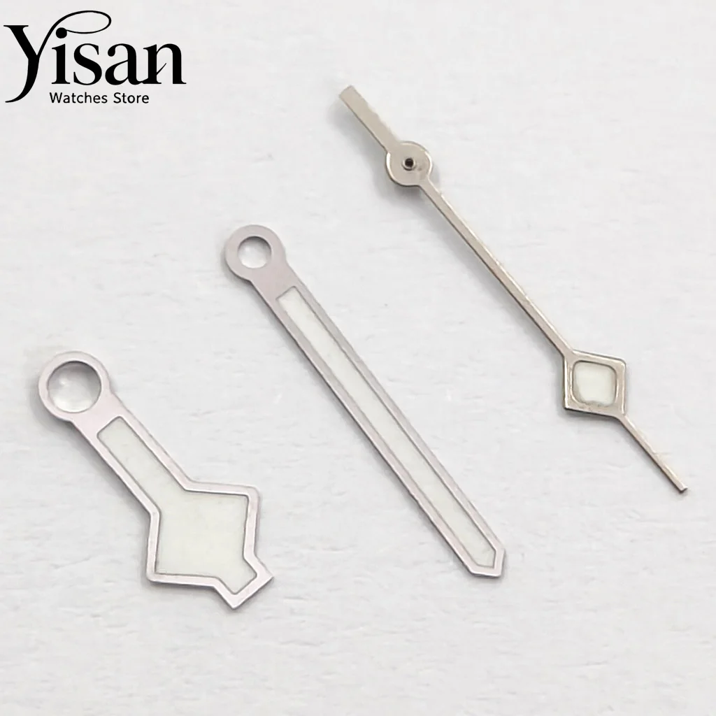 Silver Snowflake‑Style Watch Hands Set Green Luminous Watch Fit Miyota 2115 Movement Mod Replacement Repair Accessories