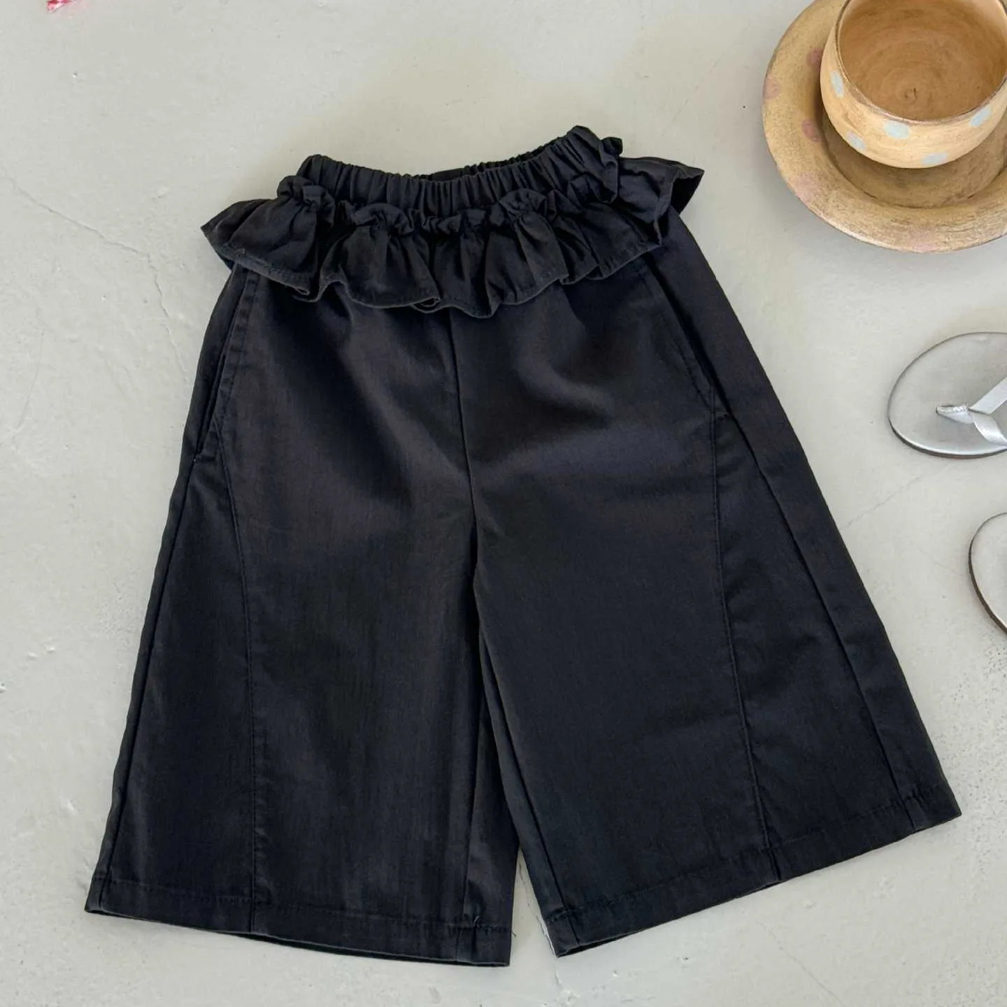 Kids Pants 2026 Summer New Korean Trendy Stylish Versatile Fashion Girls Lace Bum Cover Straight Pants