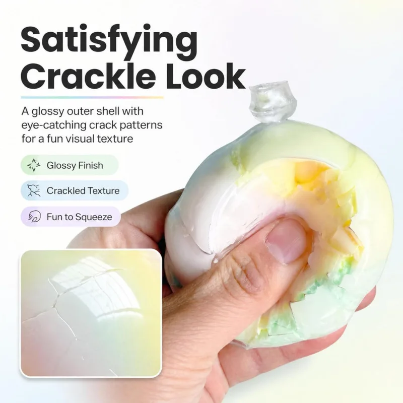Squeeze Stress Ball Cracked Wax Chocolate Shaped Soft Squishy Fidget Toy Desk Toy For Stress Relief Office Study Break Adults view 4