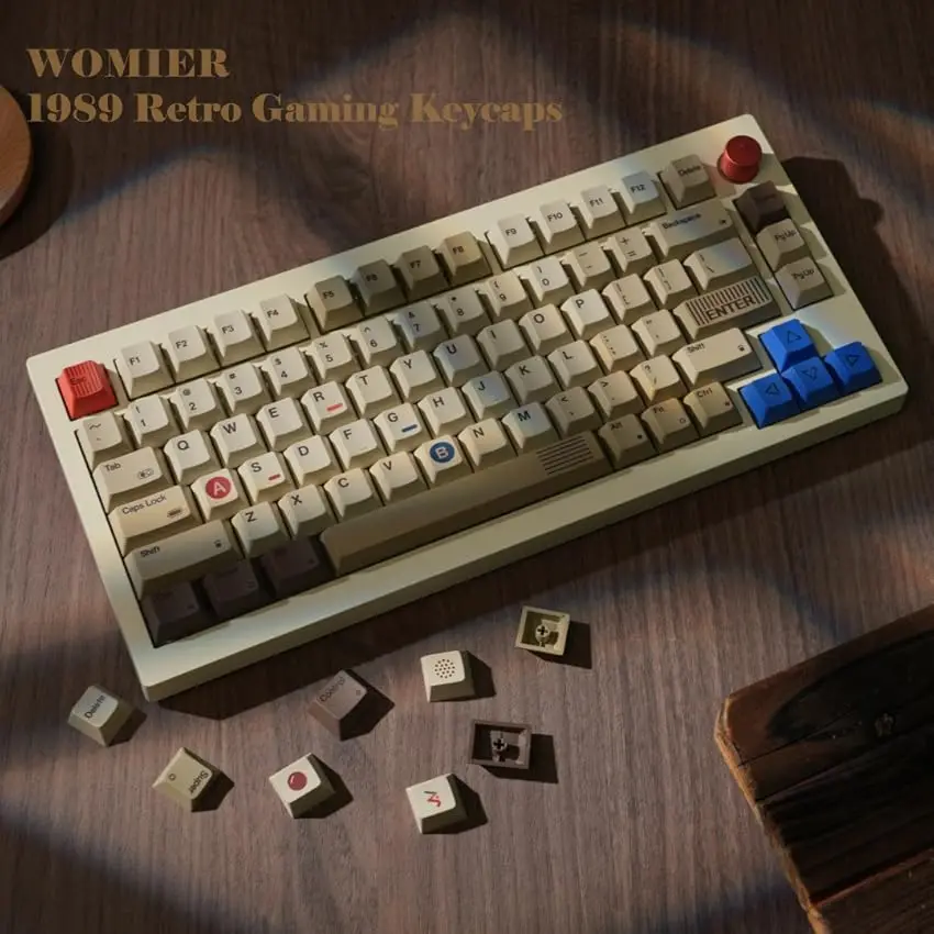 

1989 Game Retro Grey Keycaps Cherry Profile 5 Sides Dye Sublimation PBT Keycaps for Gateron Cherry MX Switches Gaming Keyboard