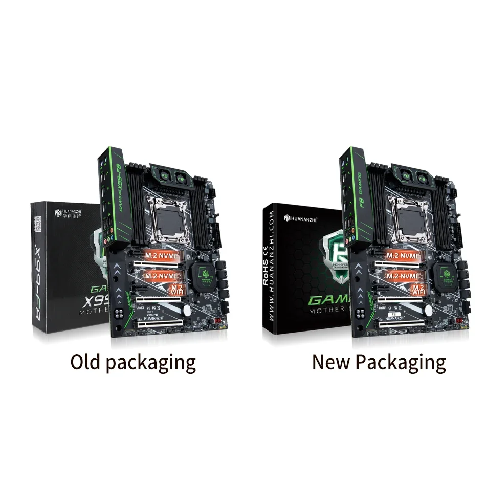 Huananzhi x99 f8 lga 2011-3 xeon x99 placa-mãe com intel e5 2696 v3 com 4*16g ddr4 ecc kit de memória conjunto sata