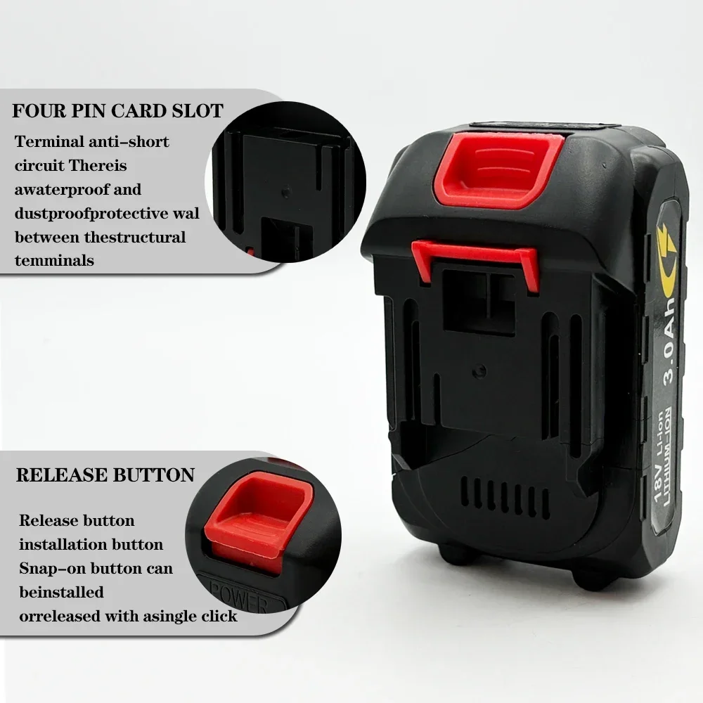 18 فولت 3000 مللي أمبير 18 فولت 3AH ارتفاع ضغط غسيل السيارات مدفع المياه استبدال بطارية ليثيوم أيون آلة غسل سيارات بطارية احتياطية