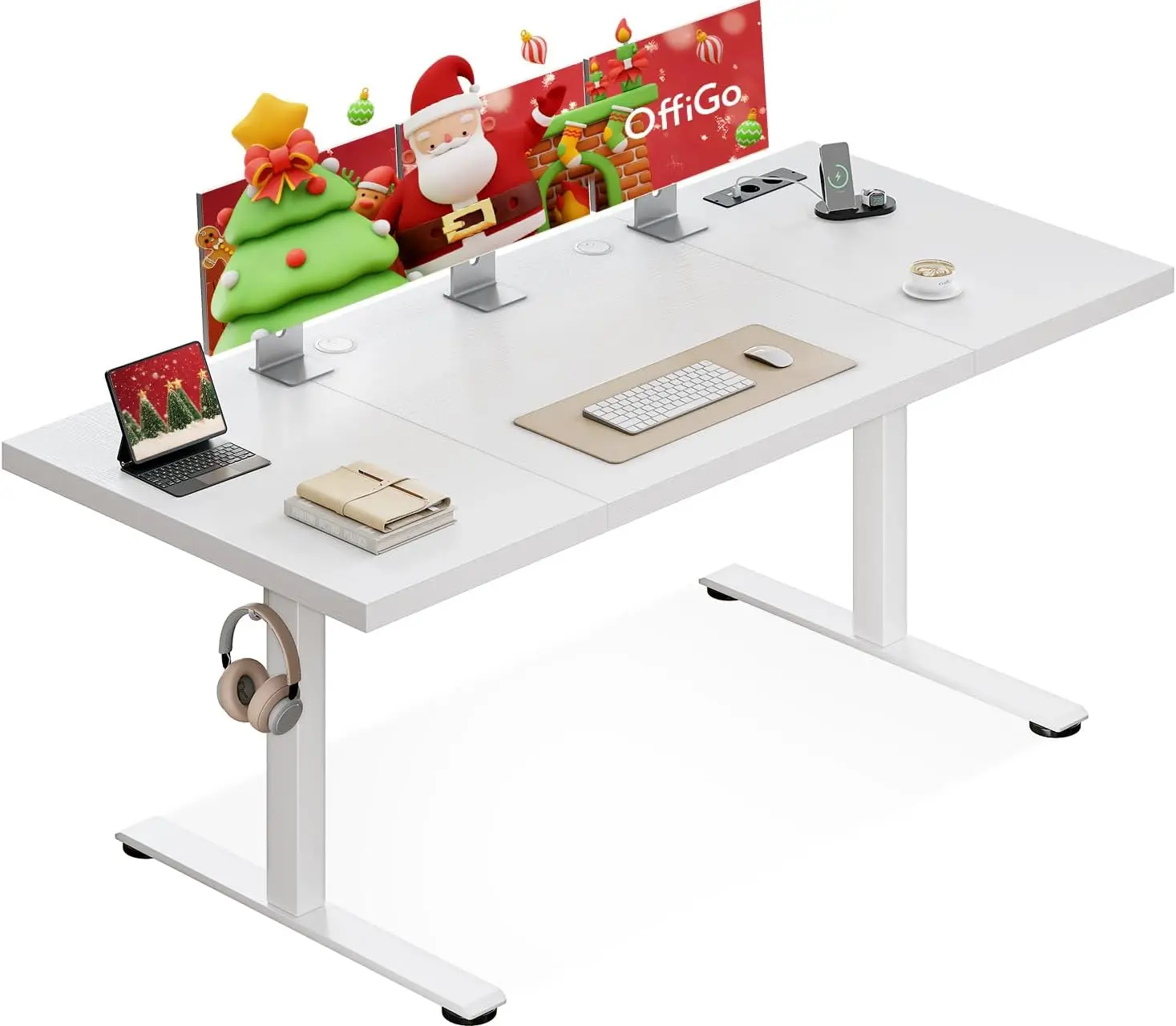 Mesa Elétrica Ajustável em Altura OffiGo 180x70 cm com Tampo de 35MM e Tomada