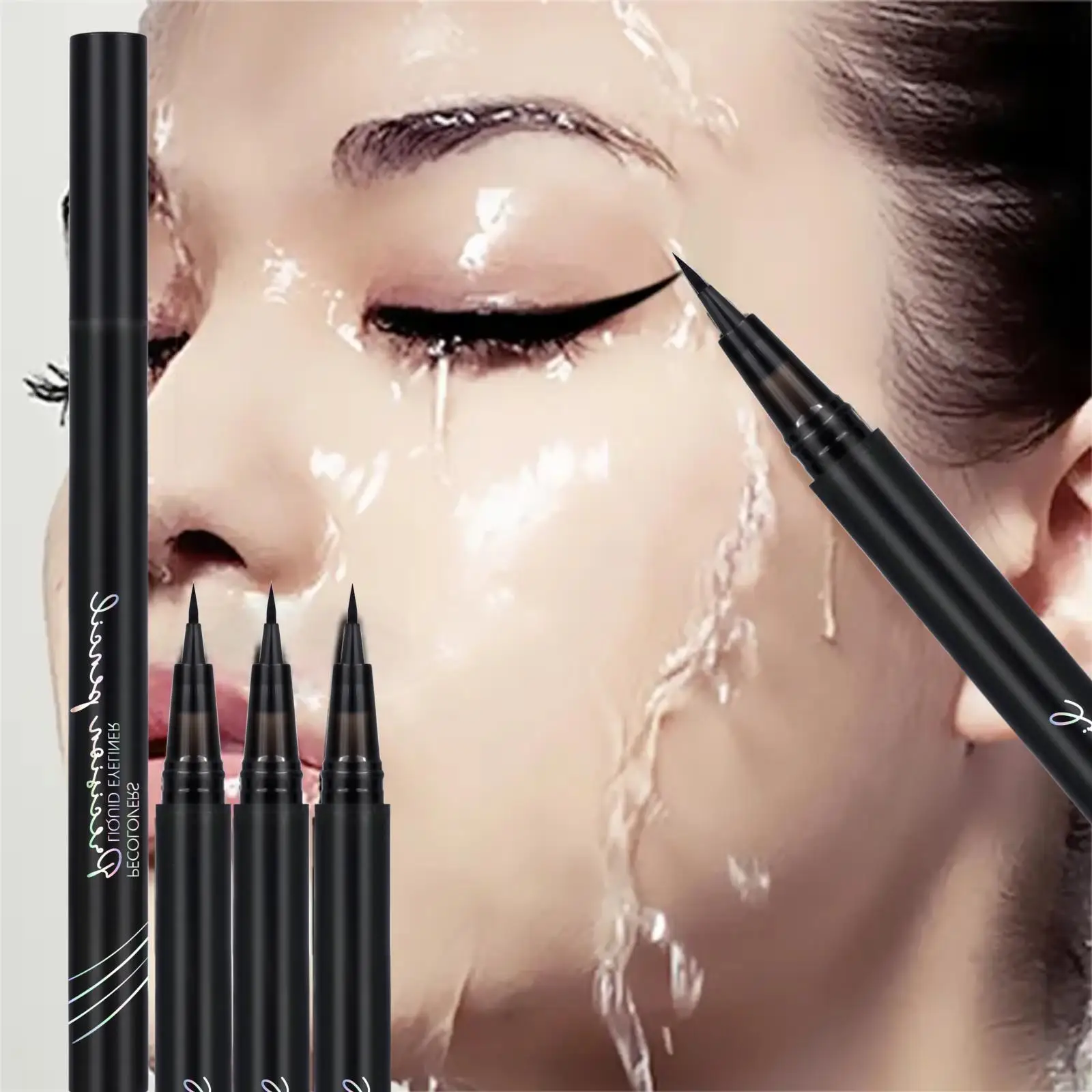 3PCS Waterproof, Rich in Color, Thin Tip, Silky, Quick Drying, Black Eyeliner Pen, Essential Eye Makeup Tools for Daily Use
