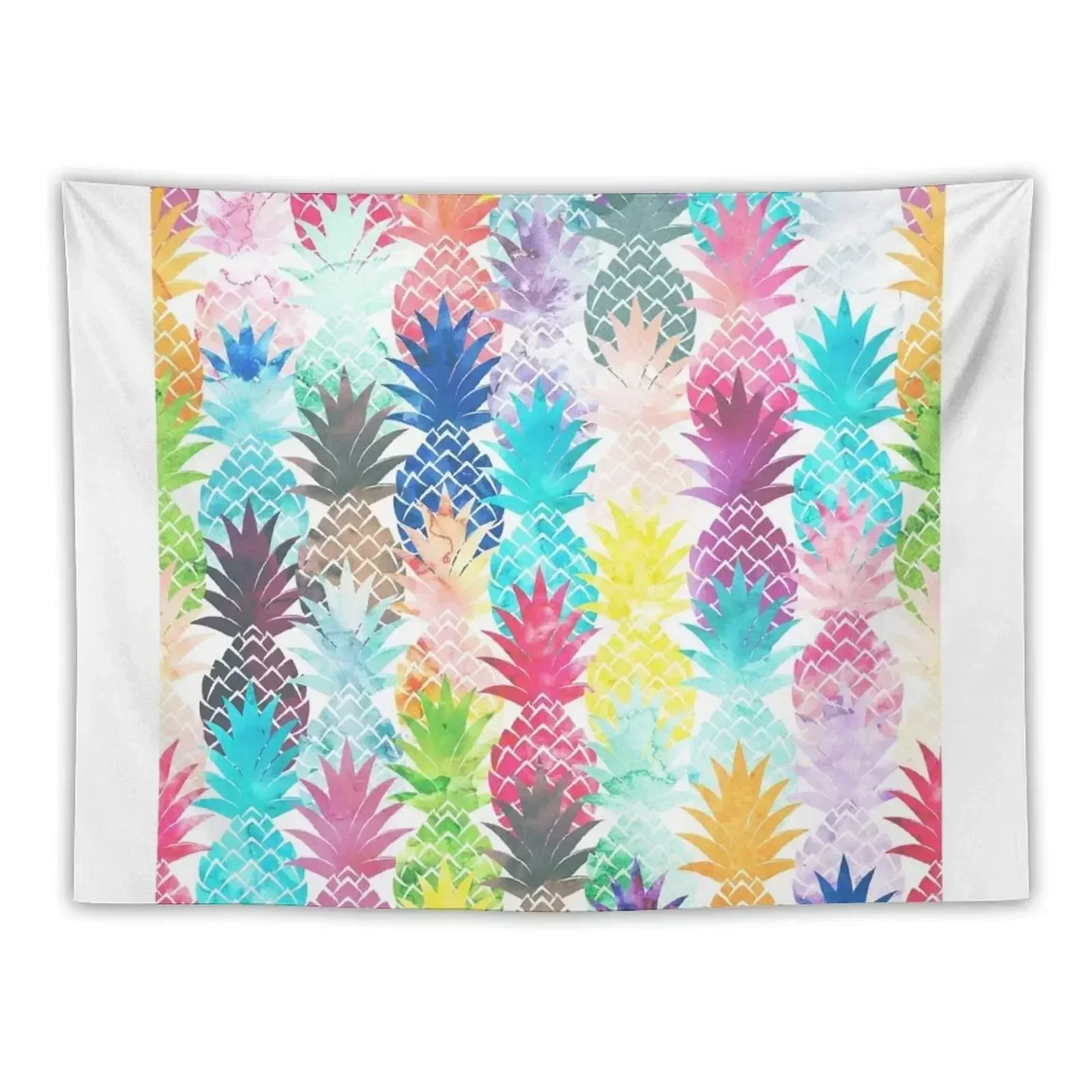 

Hawaiian Pineapple Pattern Tropical Watercolor Tapestry Art Mural Decoration For Rooms Room Decor Cute Tapestry