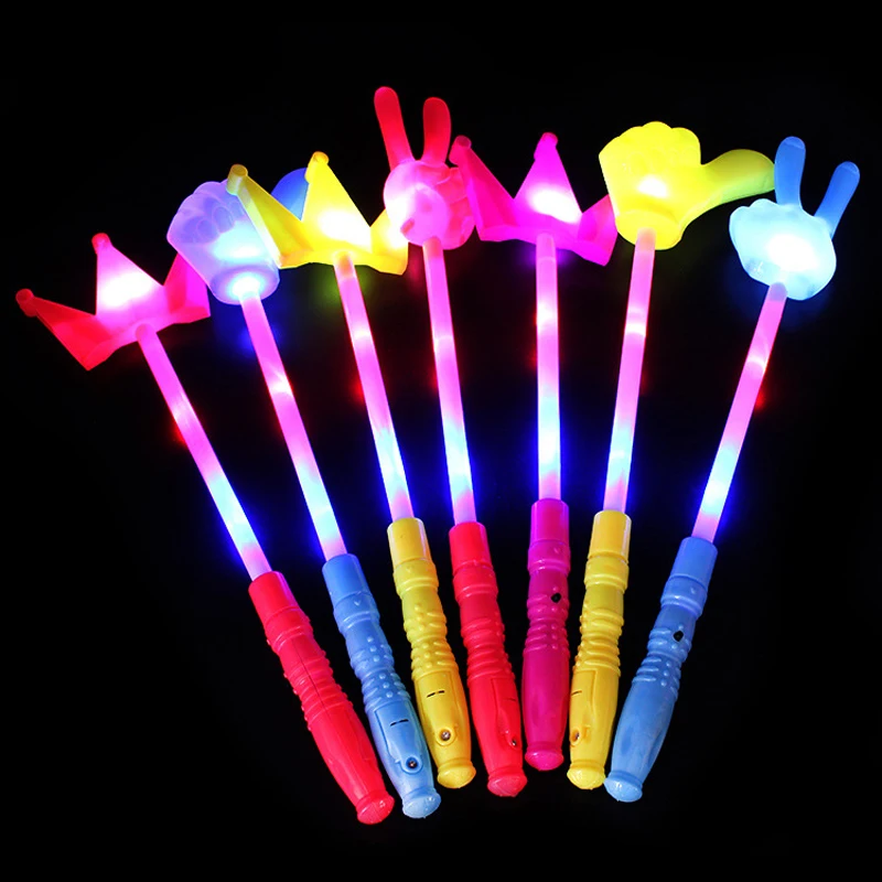 

20/Lot Glow Sticks Crown Shape Colorful LED Foam Stick Glow Sticks Cheer Tube RGB LED Glow in the Dark Light For Party