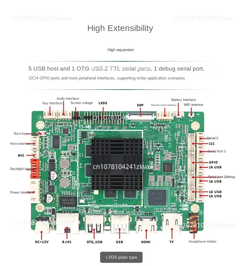 YS-M8, RK3288, advertising machine main board, Android main board, commercial display machine main board