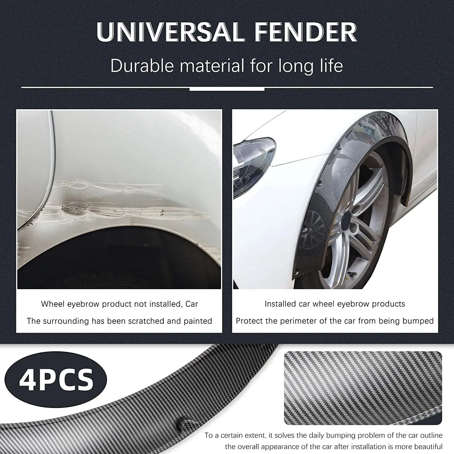 LAICY for Chrysler 300 C S 1963-2021 Carbon Fiber Car Truck Wheel Fender Flares Cover Wide body Kit Mudguard Splash Guard