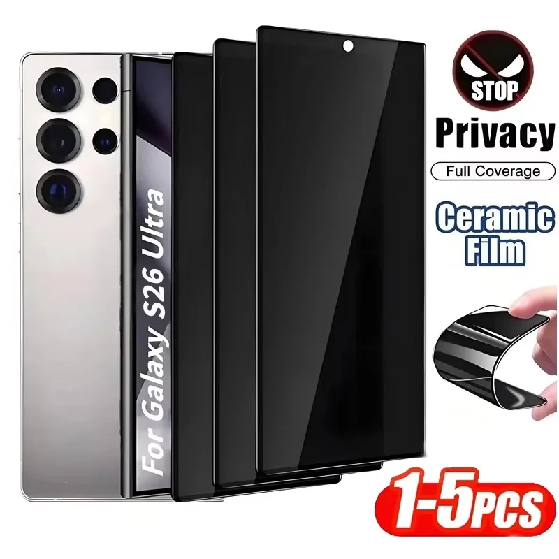 1-5 Stück Matte Keramik-Sichtschutzfolie für Samsung Galaxy S26 Ultra S25 S24 S23 S22 S21 S20 FE Note Glasfolien S25Ultra