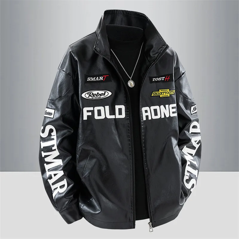 Men's Retro Style Stand-Up Collar Motorcycle PU Leather Jacket Spring Autumn Fashionable Flexible Men's Leather Coat for 2025