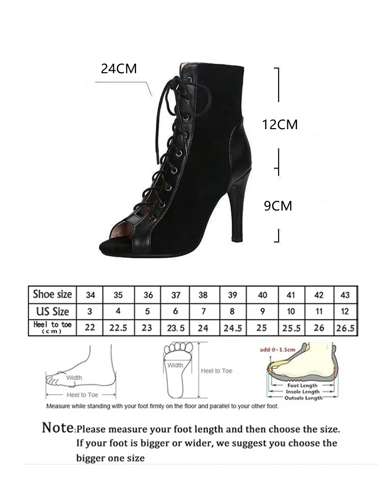Sandalias con cordones, tacones de 9CM, zapatos de mujer, tendencia de verano 20224, botas sexis negras con punta abierta, tacones de aguja de tela a la moda, baile de Jazz para mujer