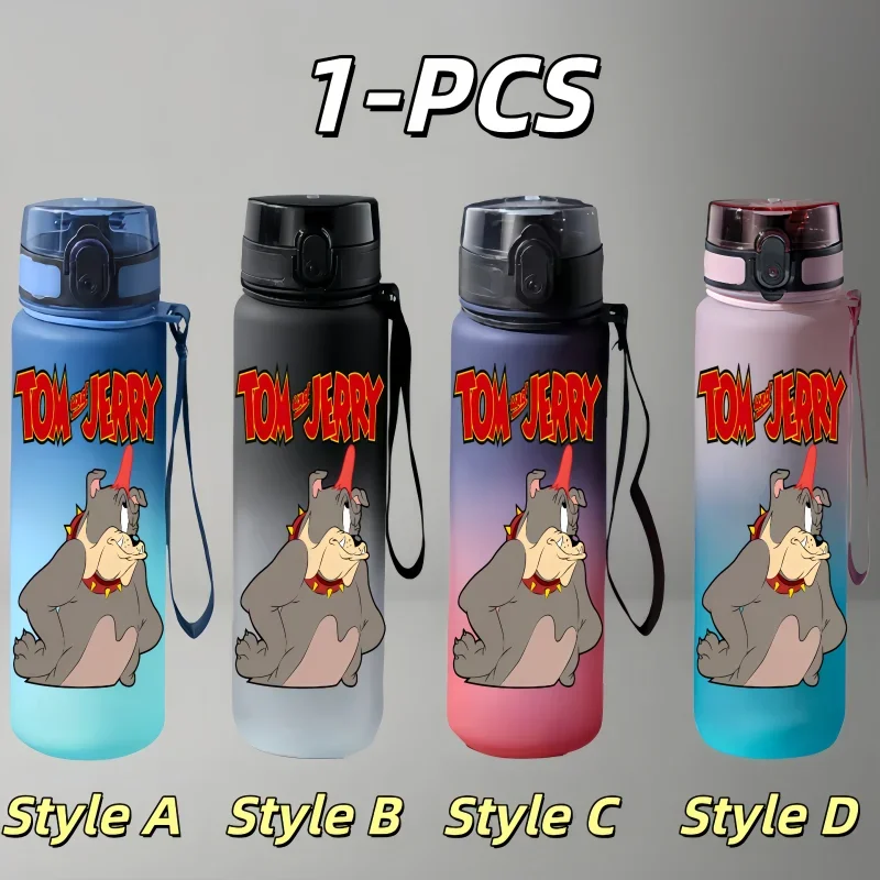 زجاجة مياه توم آند جيري مقاومة للتسرب في الهواء الطلق مع شخصيات كرتونية - زجاجة مياه رياضية ذات سعة كبيرة للأولاد والبنات #2