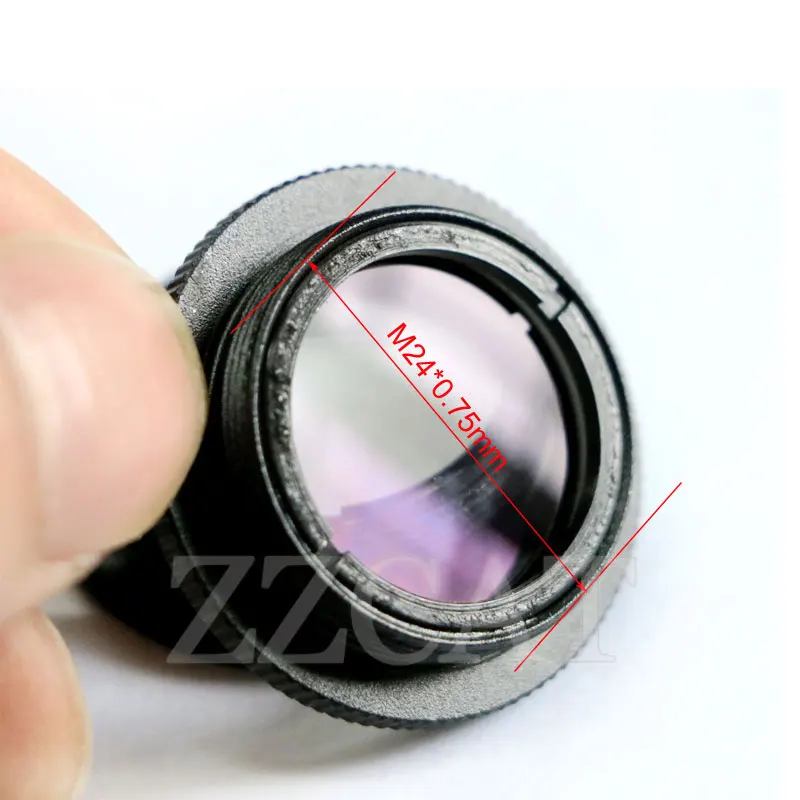 0.5X ตาข้างเดียวเสริมวัตถุประสงค์เลนส์ M24 x 0.75 กล้องจุลทรรศน์ลดเลนส์สําหรับกล้องจุลทรรศน์ตาข้างเดียว