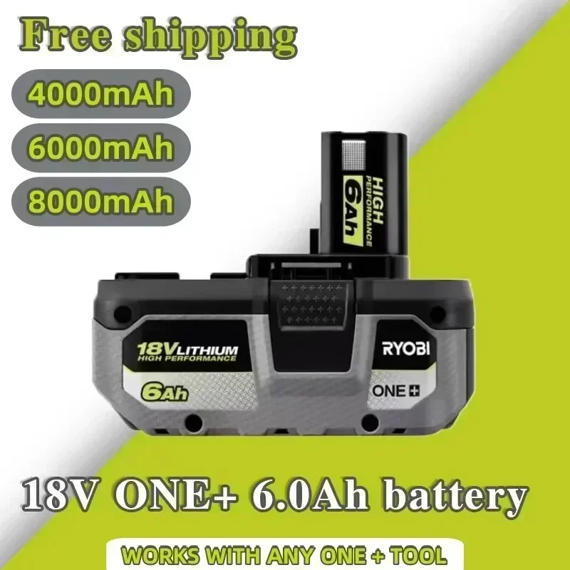 RYOBI ONE+8.0Ah high-performance lithium battery, no memory effect, low self discharge, suitable for all ONE+tools