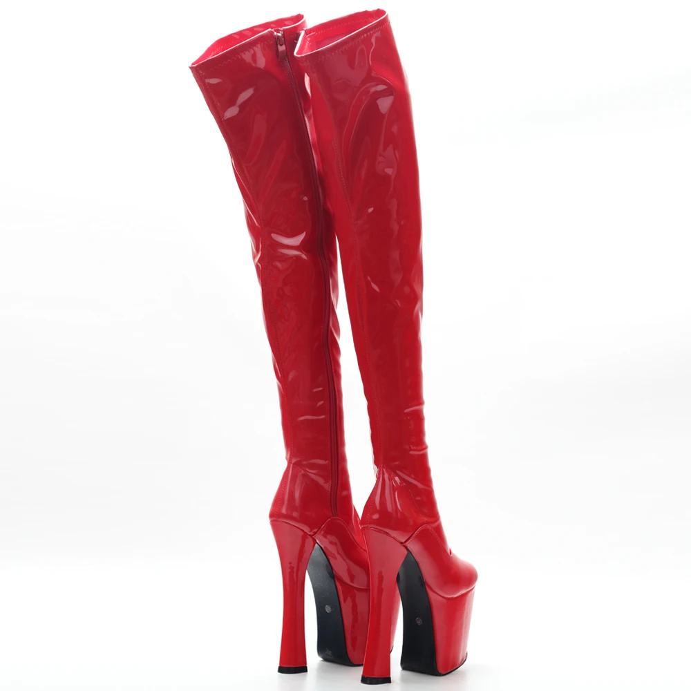 jialuowei Sexy 20cm /8 inch high heel Over the knee Stiefel boots Women 9cm platform thigh high boots plus size 44 45 46