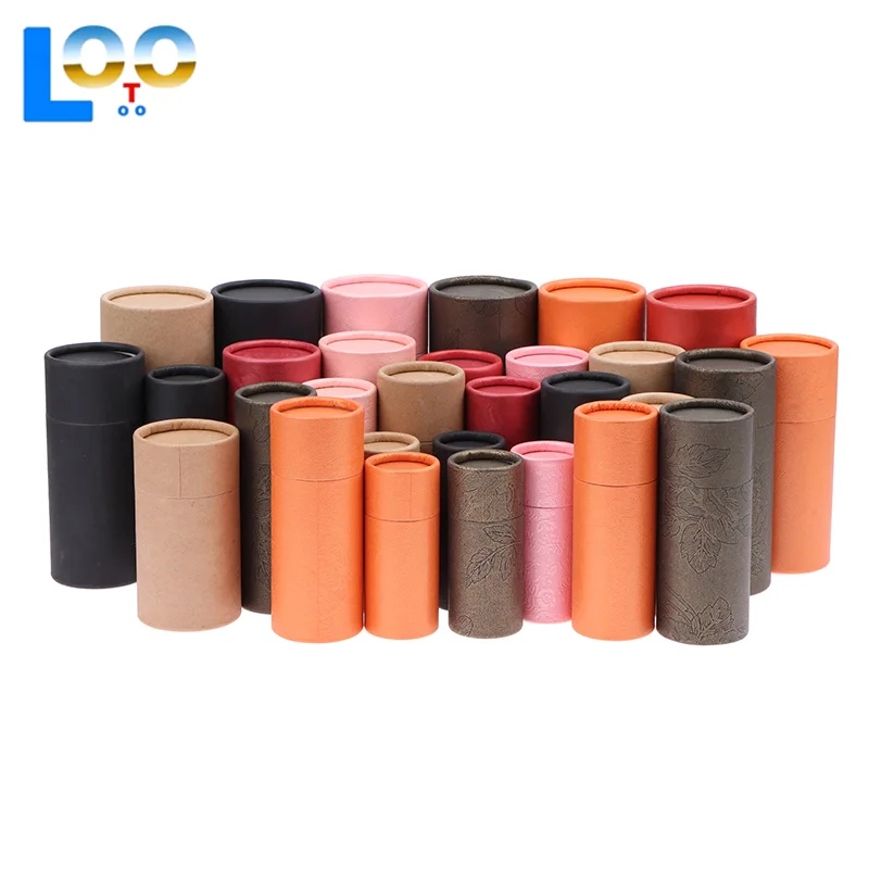 1pcs Round Cardboard Gift Box Cosmetic Essential Oil Bottle Packaging Box Lipstick Perfume Packaging Kraft Paper Tube Boxes