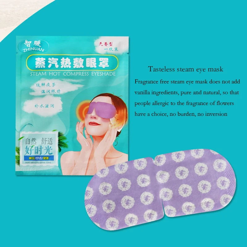 20Pcs Sleep Mask Disposable Steam Eye Mask Eyepatch Warm Eyeshade Relieve Fatigue Eyes Spa Sleep Health For Traveling Home