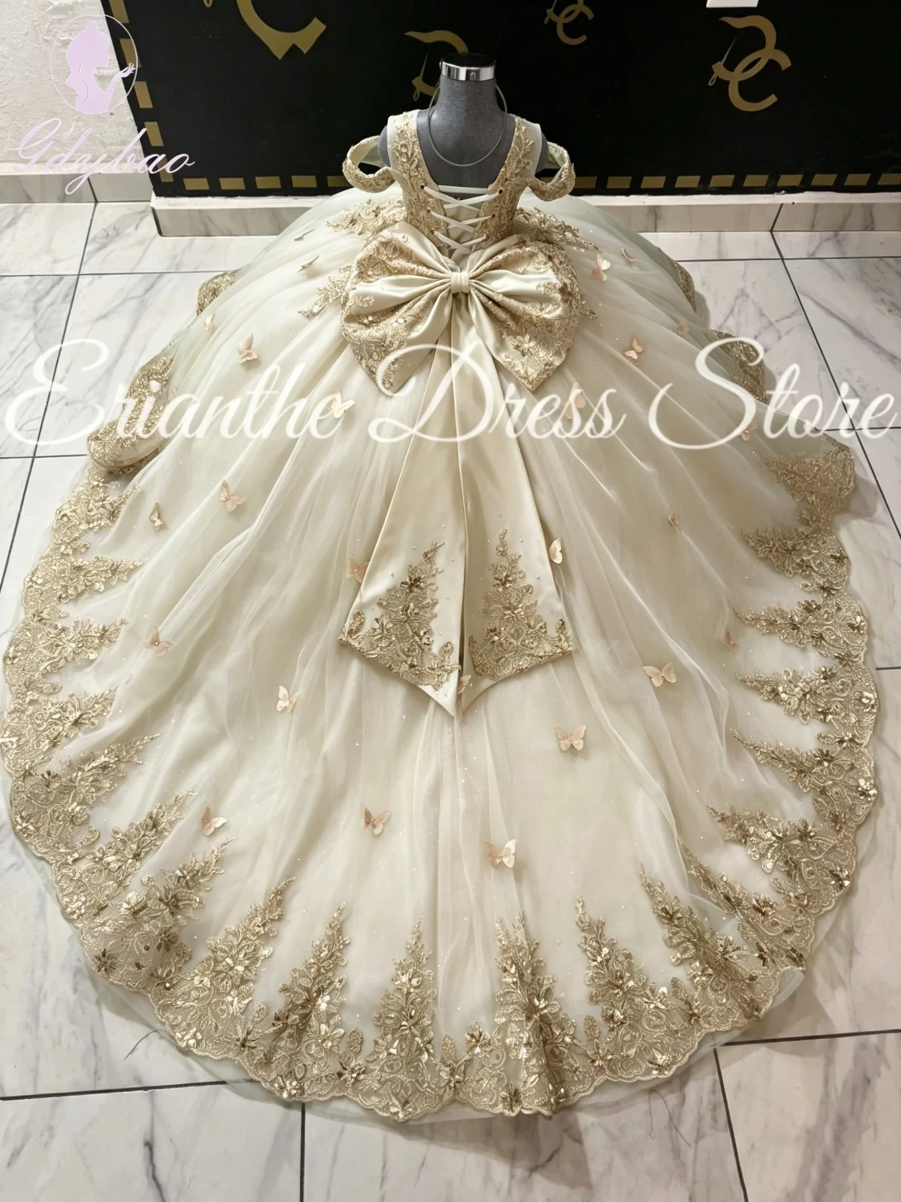 Elegant Ivory Flower Girl Dress For Wedding Tulle Applique Princess Kids Birthday Party First Communion Ball Gowns Customized