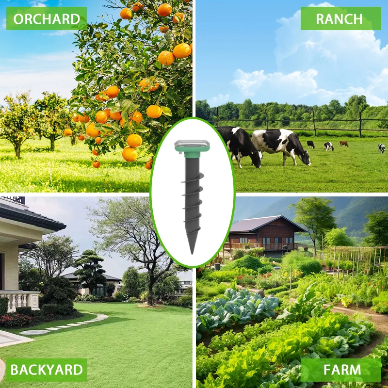 Ultraschall-Solar-Maulwurf- und Schlangenvertreiber für den Außenbereich mit Summer und Vibration, Vertreiber für Gopher und Mäuse für Garten, Bauernhof, Obstgarten, Terrasse – Detail 3