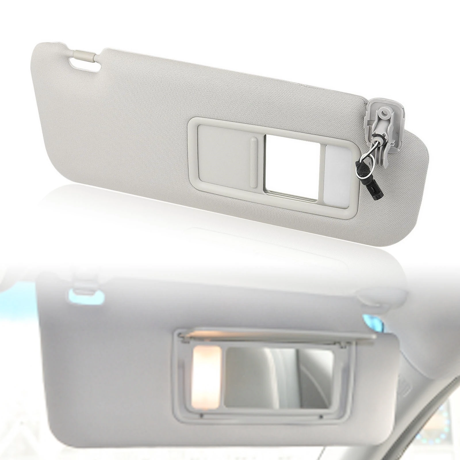 

For Mazda CX-9 CX9 2010 2011 2012 2013 2014 2015 Sun Visor Right Passenger Front Blind Cover Shade W/ Mirror Light Gray Sunvisor