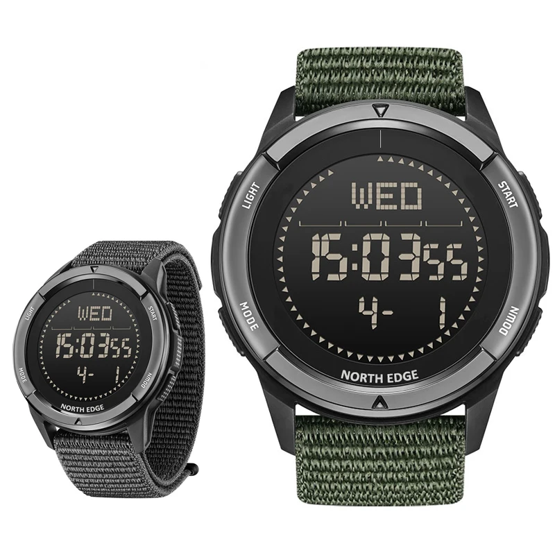 ALPS Men's Digital Watch Sports Super Light Outdoor Compass Pedometer Waterproof 50M Electronics Wristwatch Nylon Watch Strap view 2
