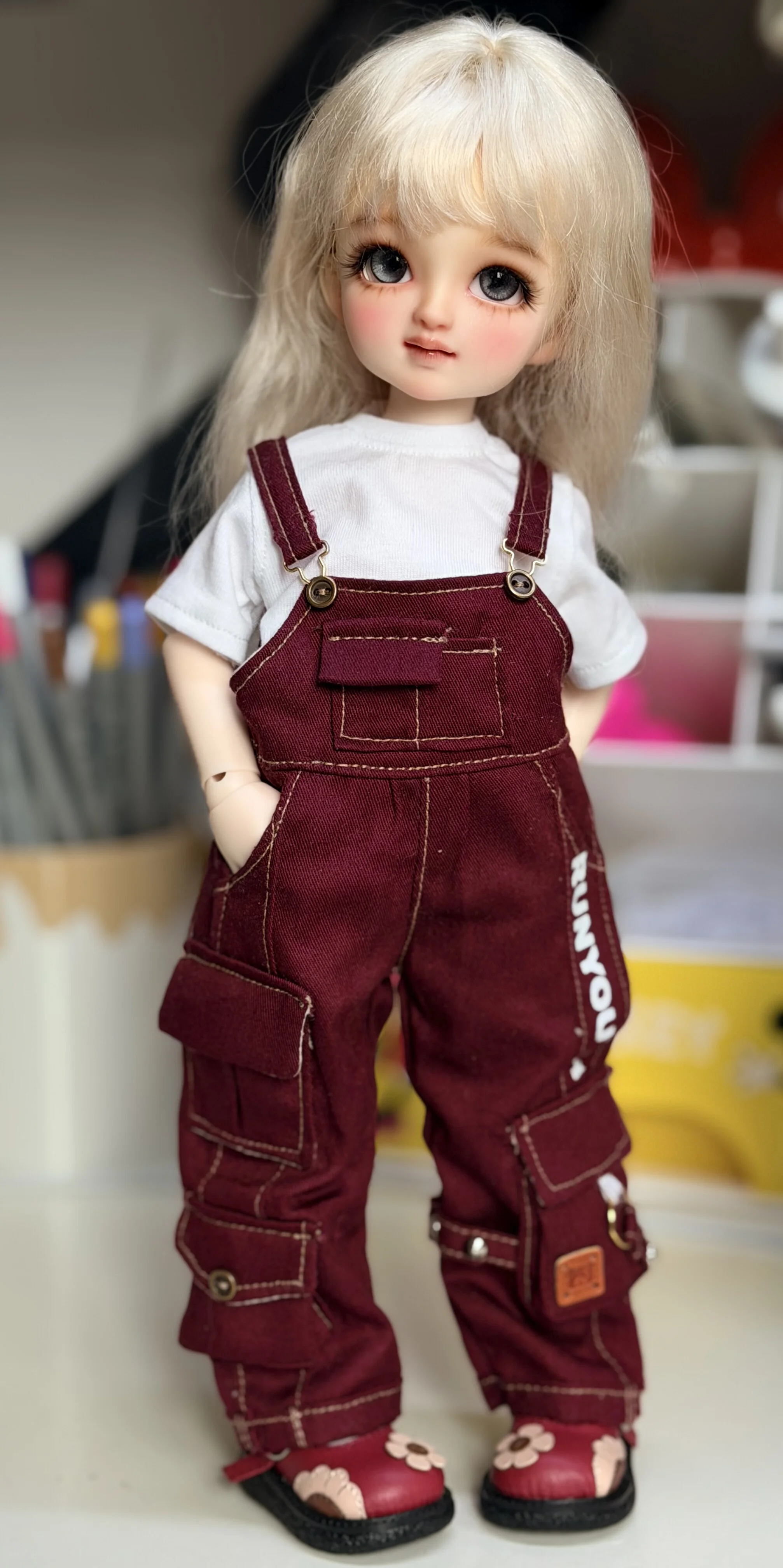 （customization 30day）BJD doll clothes suitable for 1/4 1/5 1/6 size red set clothes set doll accessories (3 points)