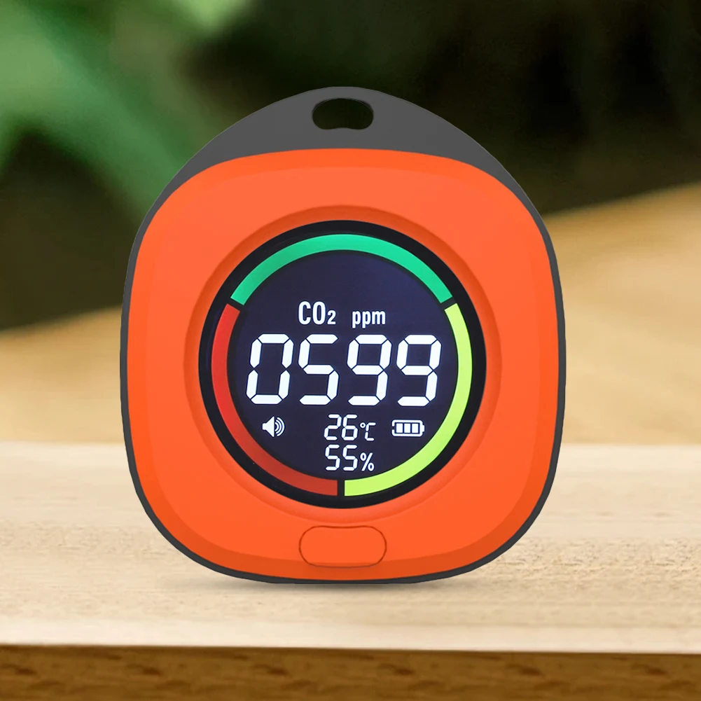 4 In 1 CO CO2 Detector Alarm Temp Humidity Sensor with Magnetic Suction Portable Gas Detector 1000mAh for Outdoor Camping RV Car