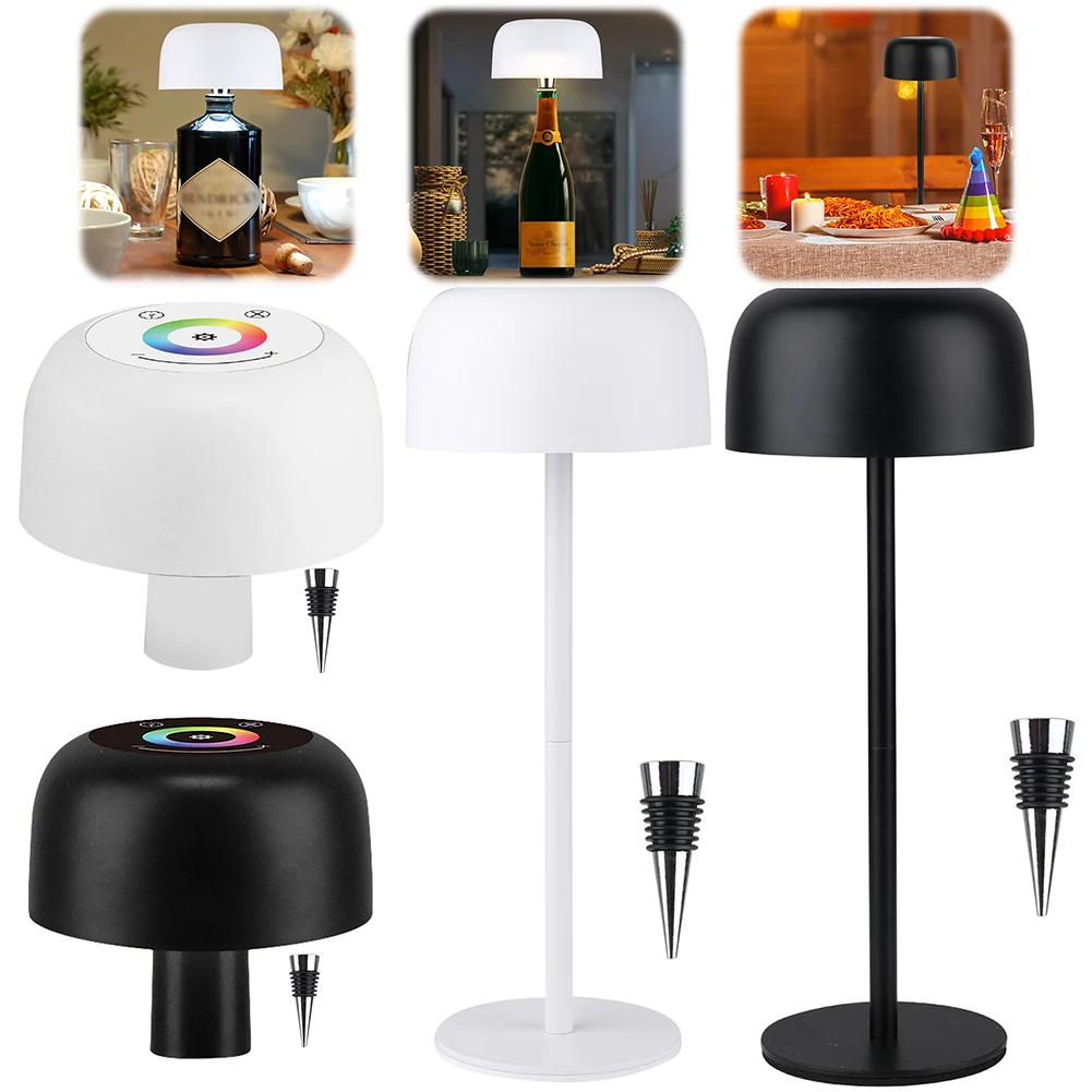 

LED Table Lamp Rechargeable 3000-6000K LED Wine Bottle Light Touch Dimmable Wine Bottle Decorative Light for Home Bar Cafe Decor