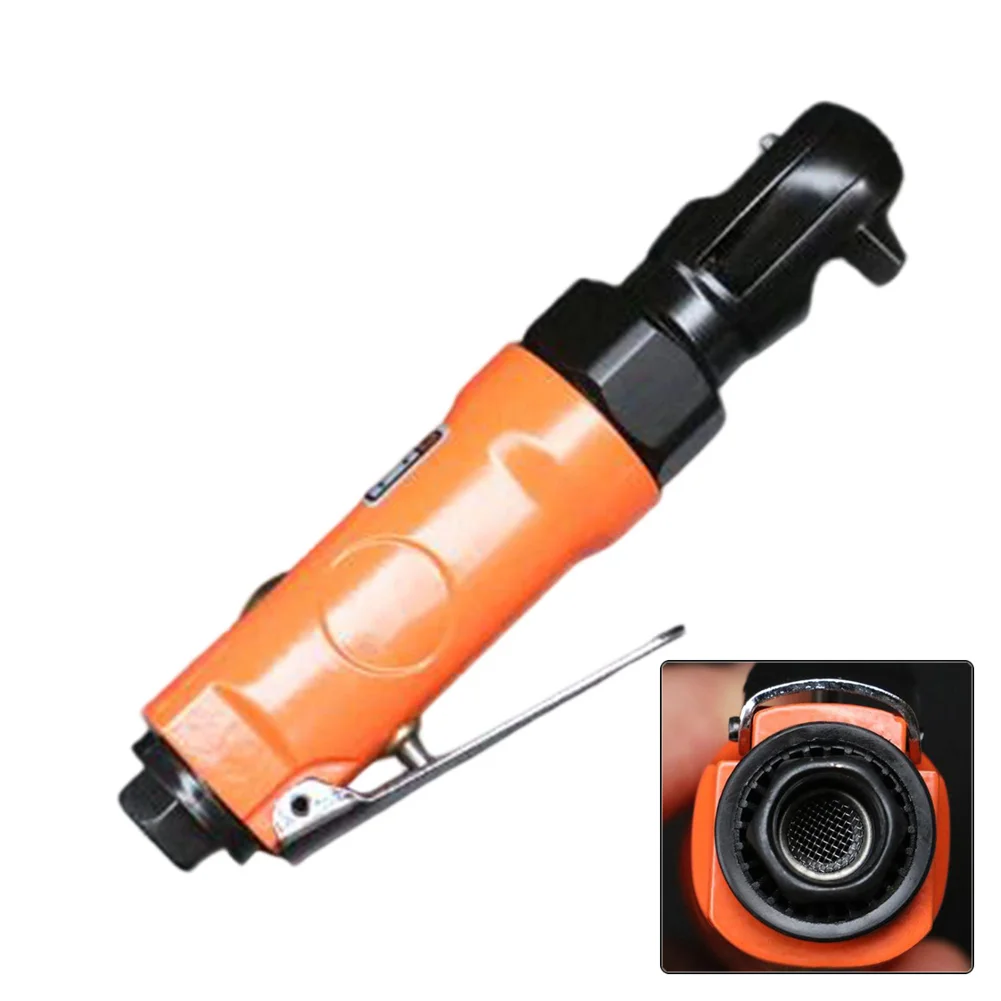 25-45NM Pneumatic Air Ratchet Wrench For 1/4 Inch Square Drive Auto Repair Tool With Forward Reverse Knob Orange