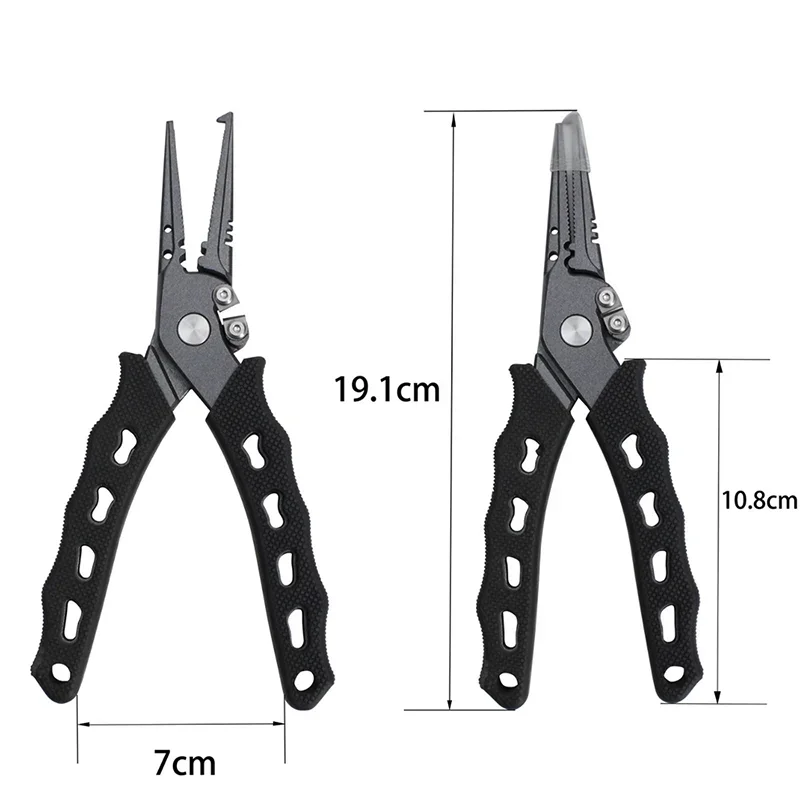 Tungsten Steel Fishing Pliers Multifunctional Braid Line Cutters Crimper Hook Remover Saltwater Resistant Pliers Fishing Tackle