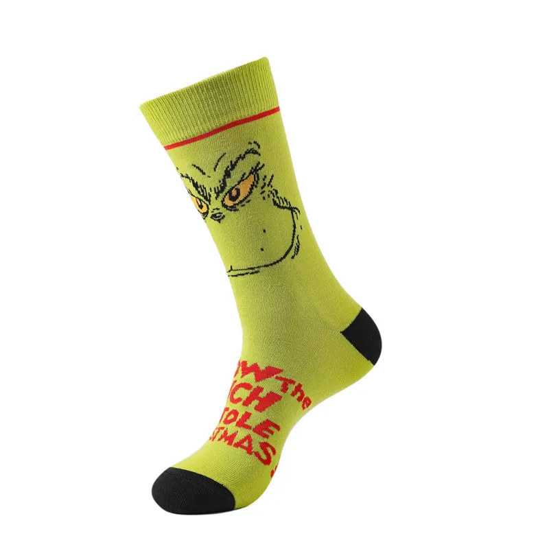 2024New Four Seasons Anime Cartoon Popular Trendy Socks Men\'s Socks Grinch Ins Personalized Creative Socks