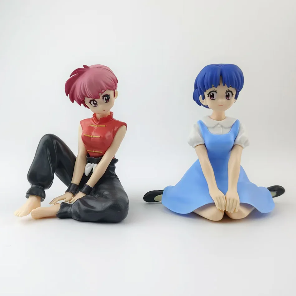 En Stock nuevo 10CM Ranma 1/2 Tendou Akane Ranma PVC figura de Anime periferia Kawaii juguetes sentados adornos de coche de escritorio regalos de modelismo