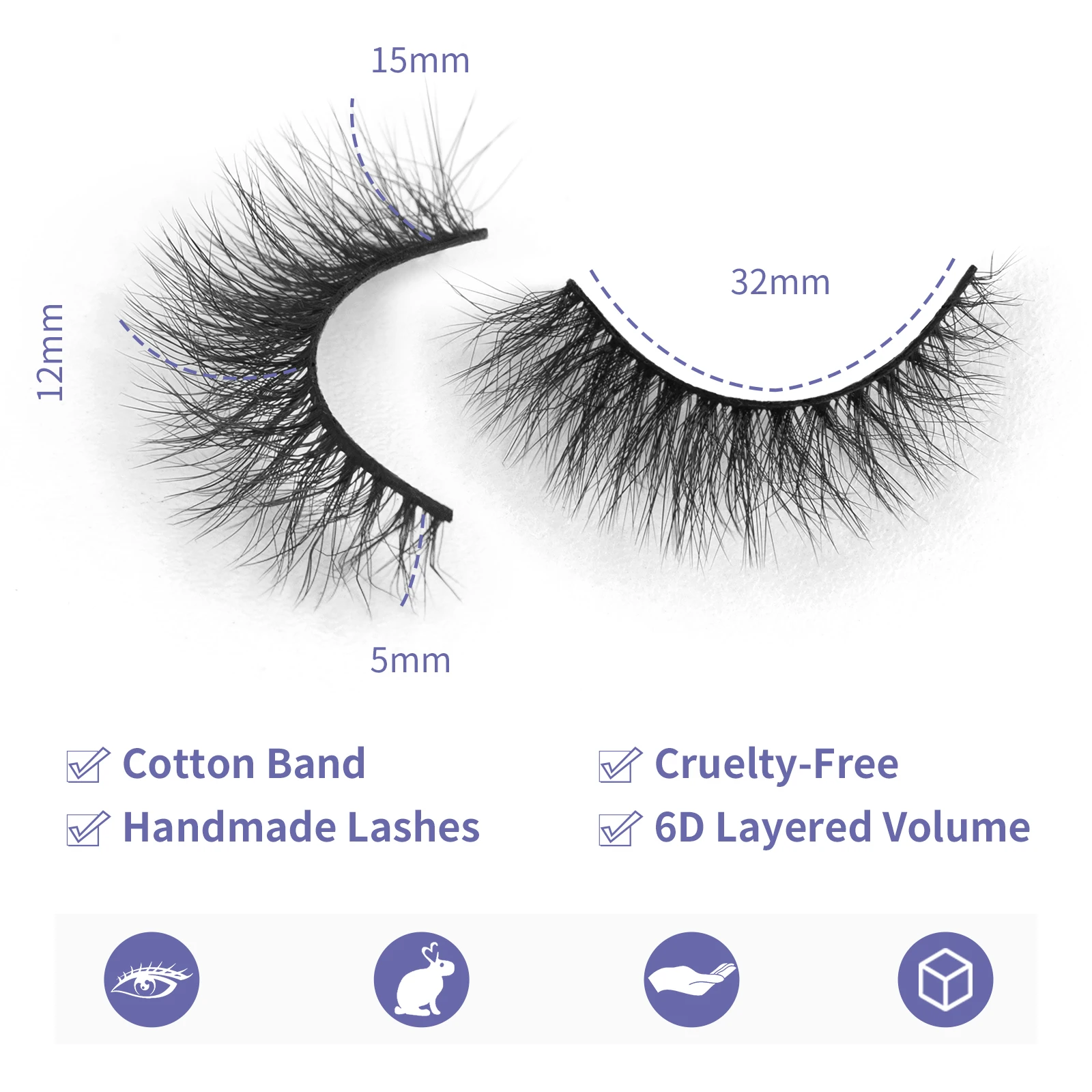 SEXYSHEEP False Eyelashes 6D Super Fluffy Wispy Faux Mink Eyelashes Cat/Fox Eye Effect Dramatic Lashes Eyelash Extension Makeup