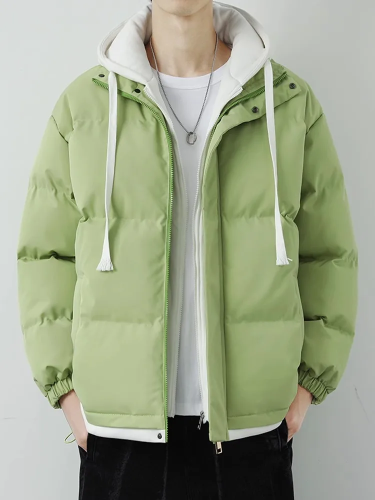 

Утепленная хлопковая куртка для мужчин: модный бренд, осень-зима, новинка, теплая, имитация двухслойности, защита от холода