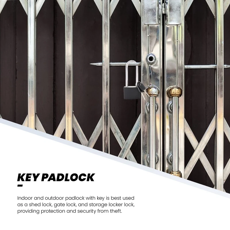 Locker Set Key Padlock, Shackle Outdoor Waterproof Lock Service With Key For Sheds, Gates, Fences, Hasp Storage,2Pcs