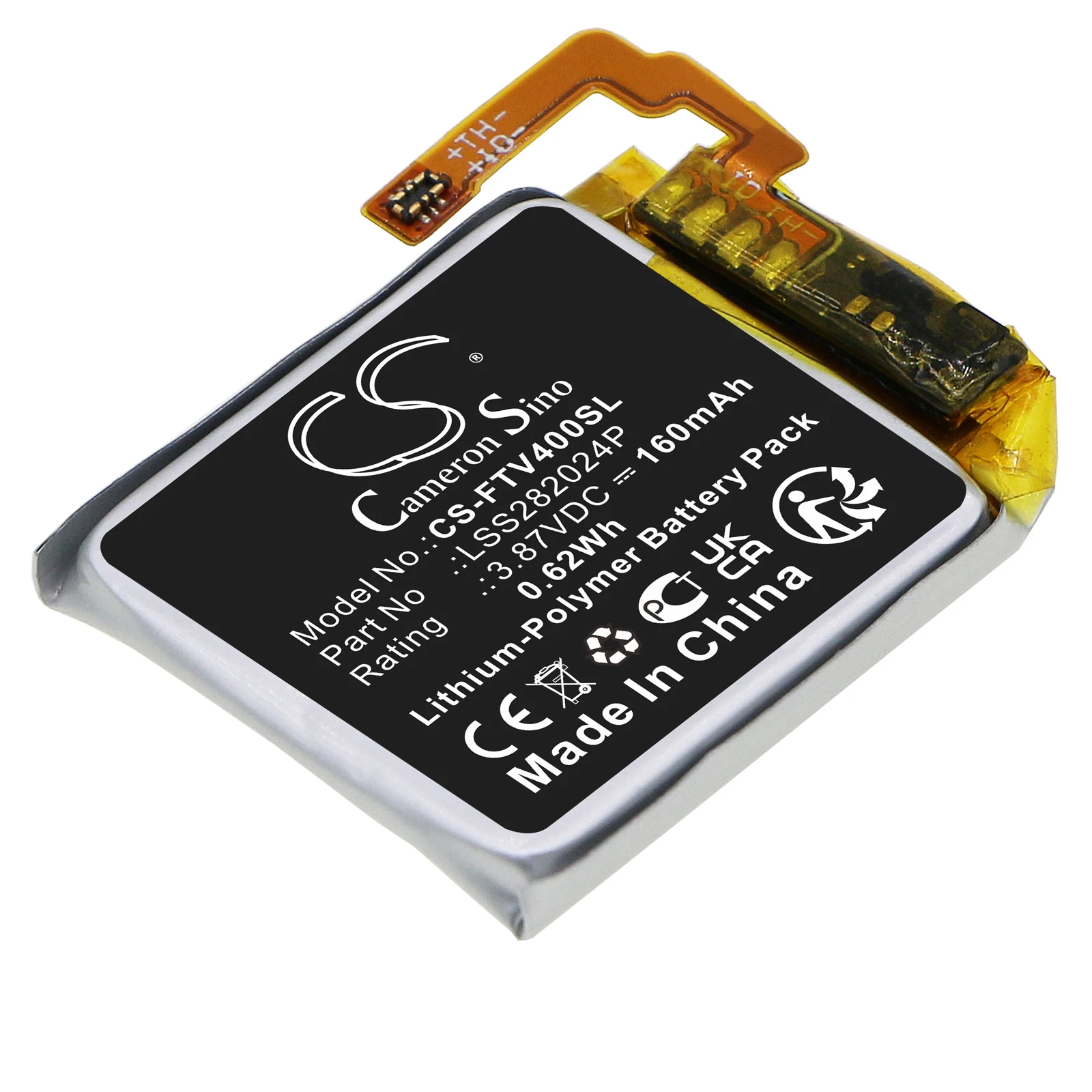 Cameron Sino Smartwatch Battery For Fitbit:Versa 4,LSS282024P,--160mAh / 0.62Wh--Li-Polymer--3.87V