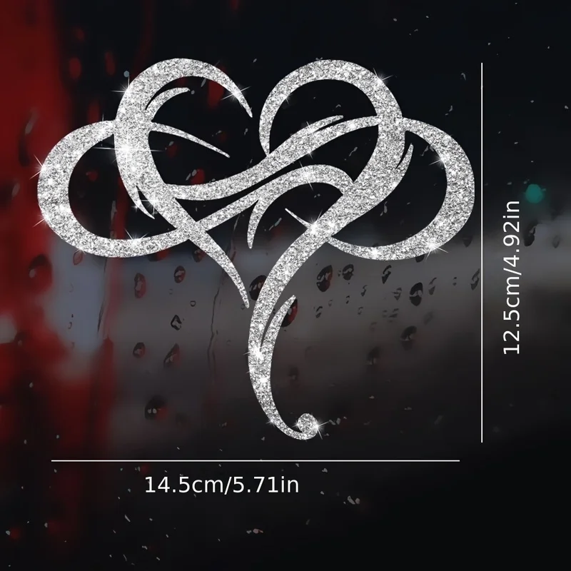Infinite Heart Wall Stickers, Sparkling Romantic Heart Window Decals, Bathroom Makeup Mirror Stickers, Couple Laptop Stickers