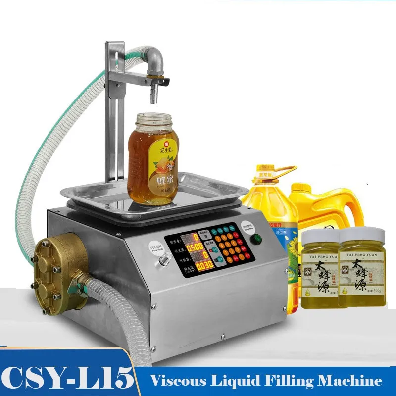 CSY-L15 fluxo que pesa o tipo totalmente automático que dispensa a máquina de enchimento mel molho de gergelim comestível óleo cola líquido viscoso