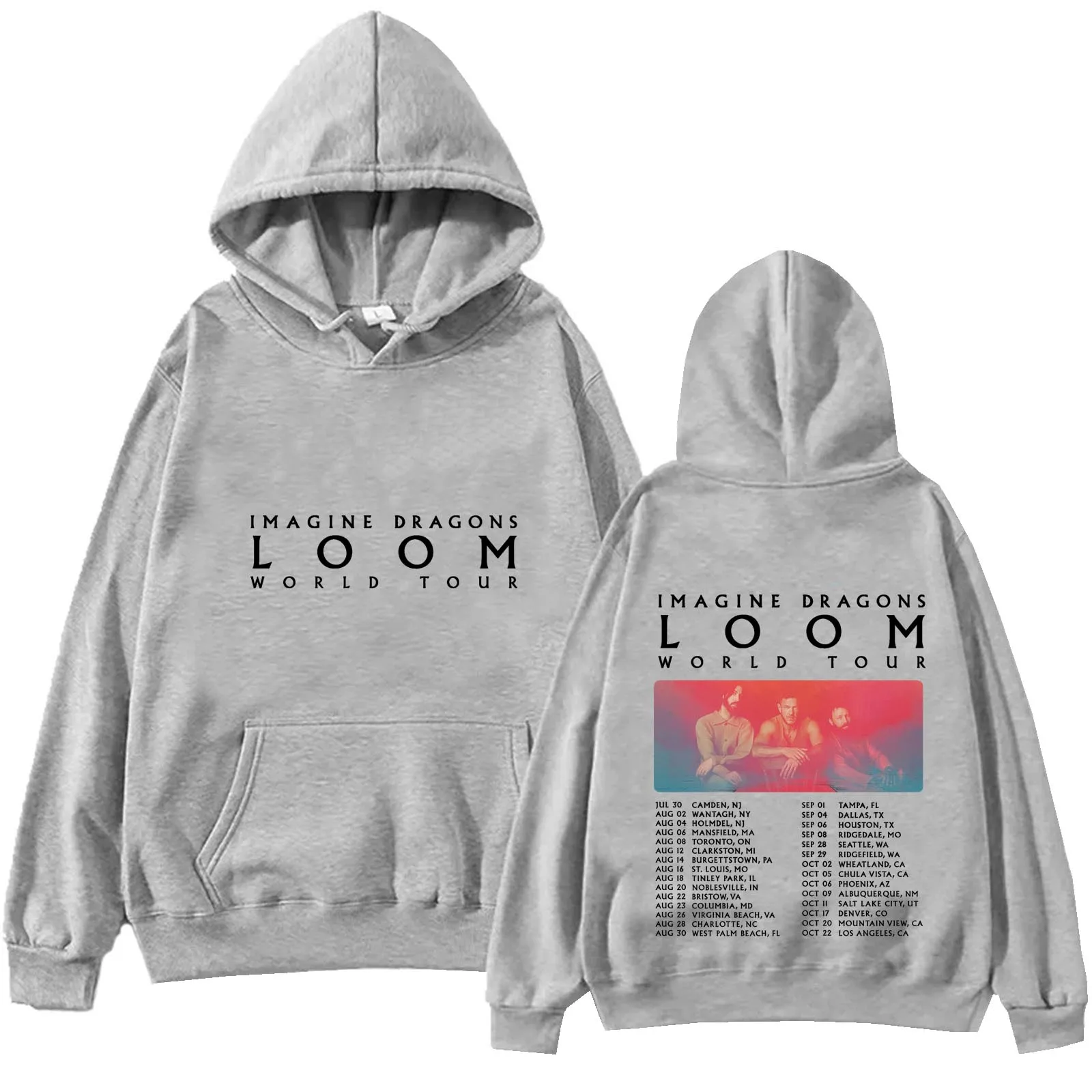 Imagine Dragons Loom World Tour 2024 Sudadera con capucha, Tops para fanáticos de la música, regalo para primavera y verano, sudadera Unisex de manga larga Regular