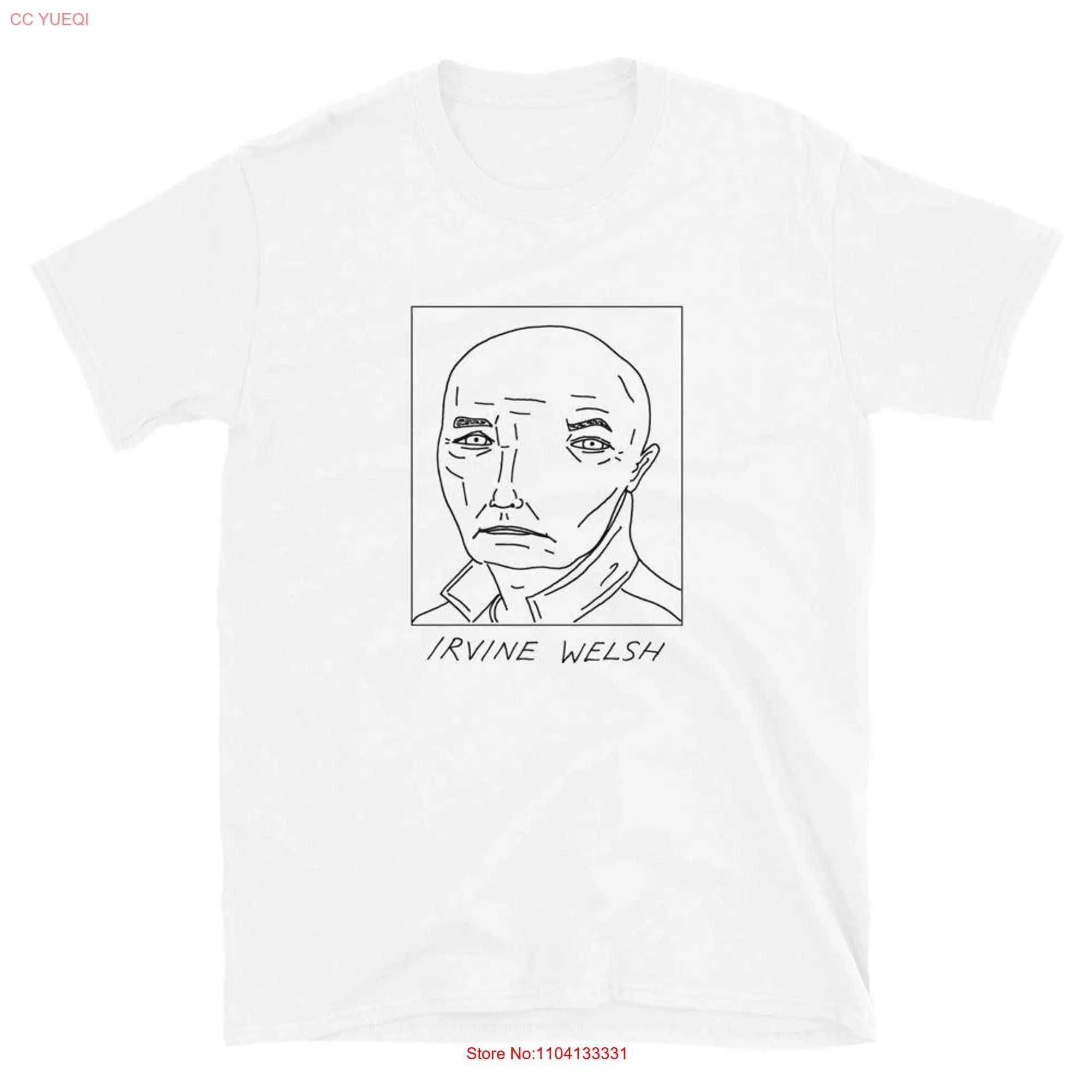 Badly Drawn Authors Irvine Welsh T Shirt FREE Worldwide Delivery long or short sleeves